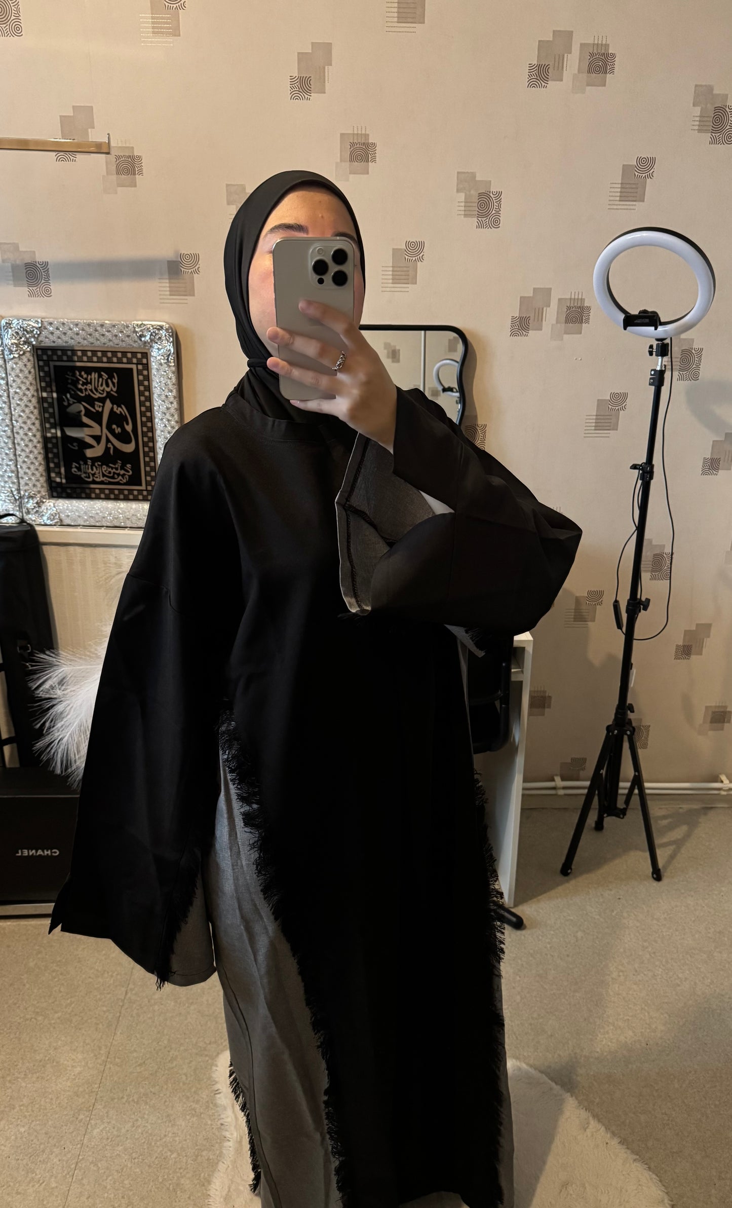 ABAYA BICOLORE FRANGES