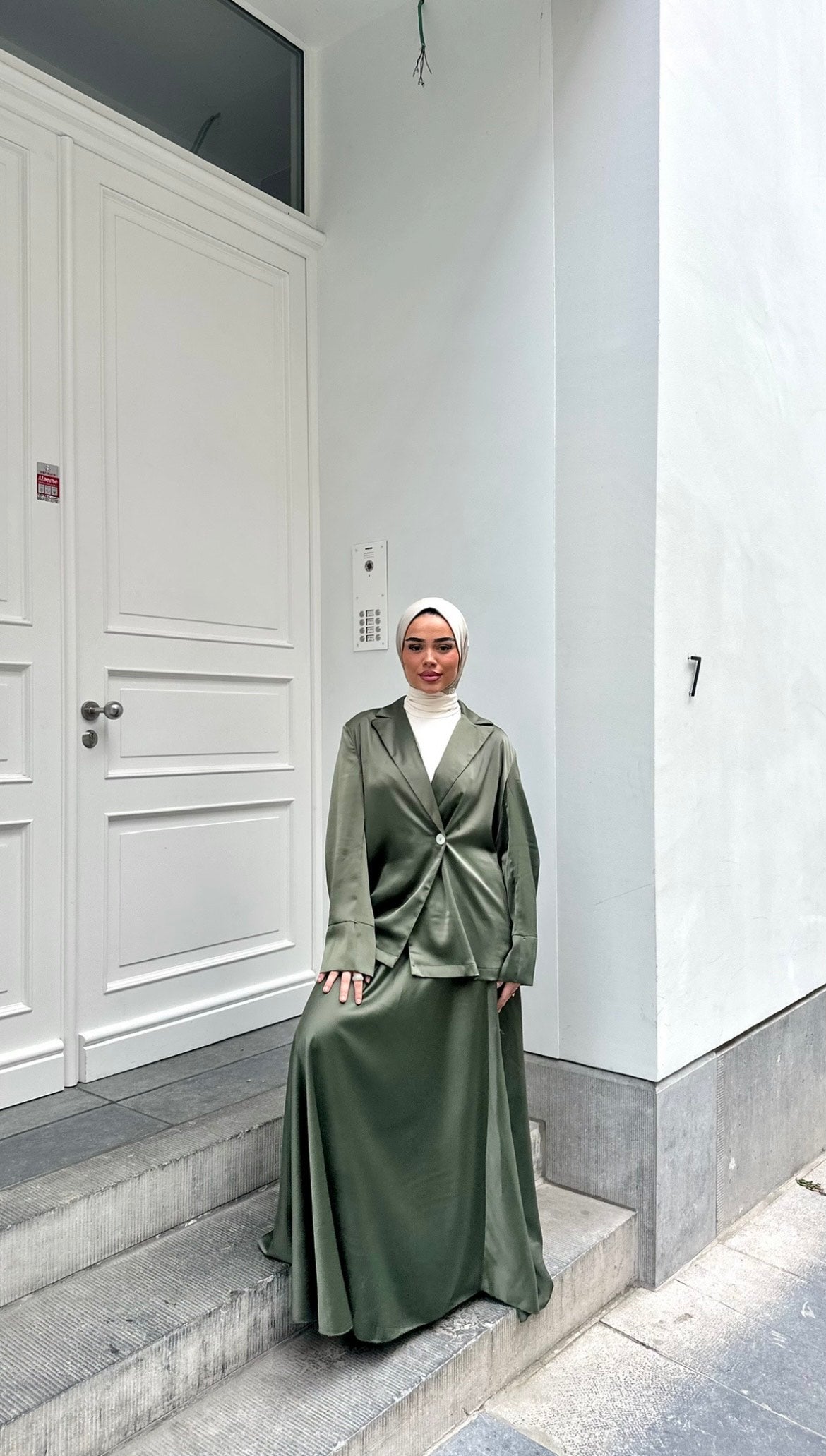 Ensemble jupe satinée