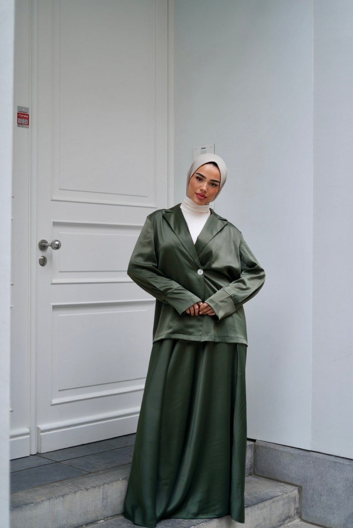 Ensemble jupe satinée