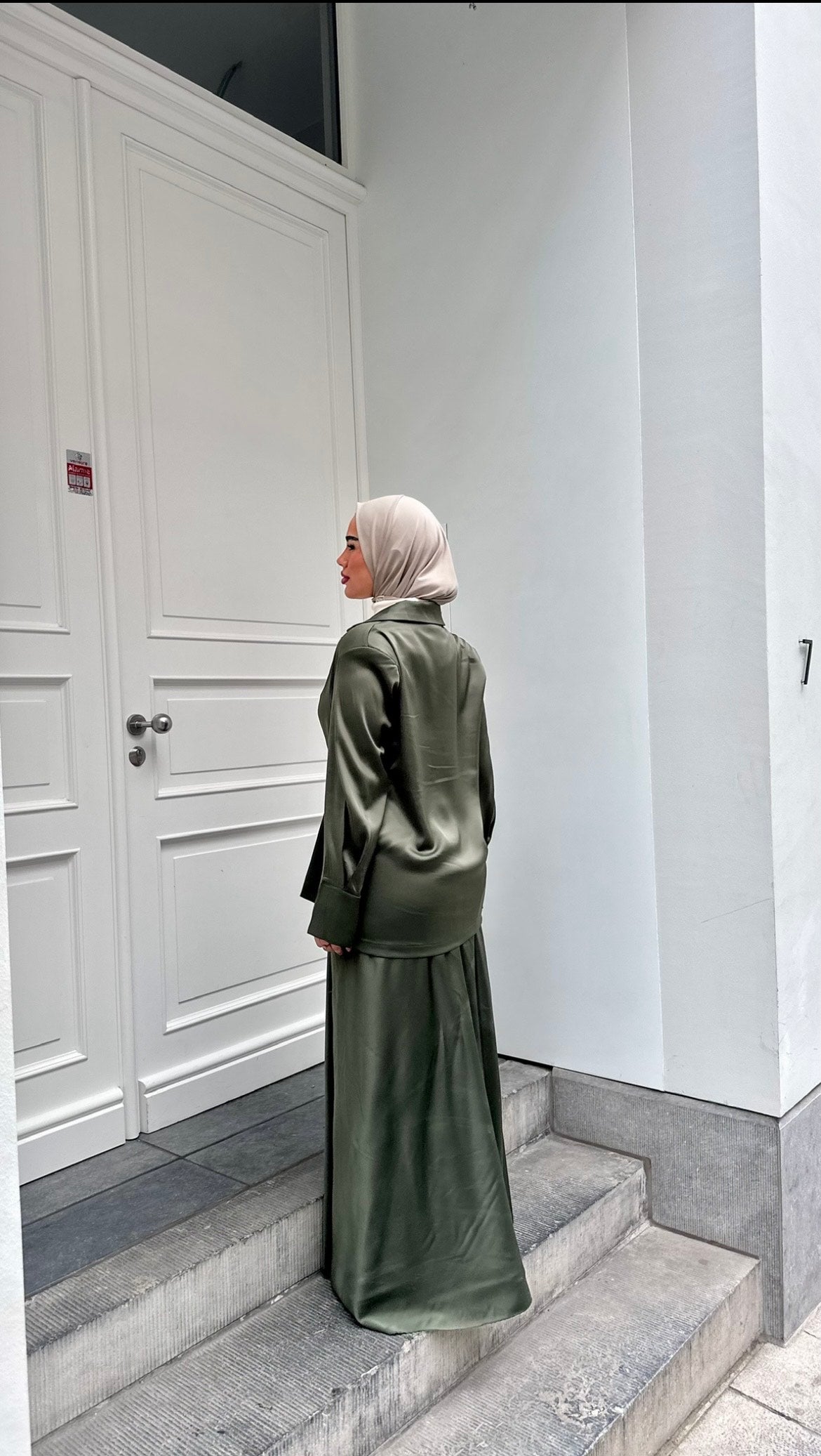 Ensemble jupe satinée