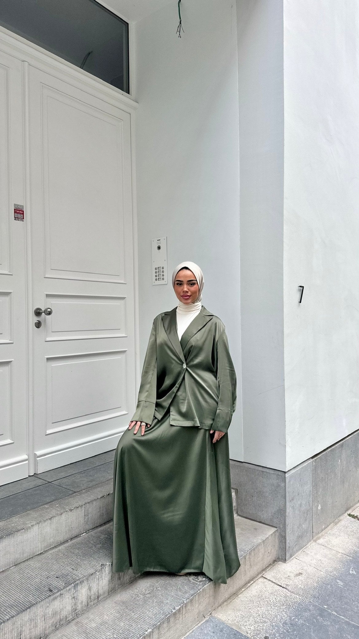Ensemble jupe satinée