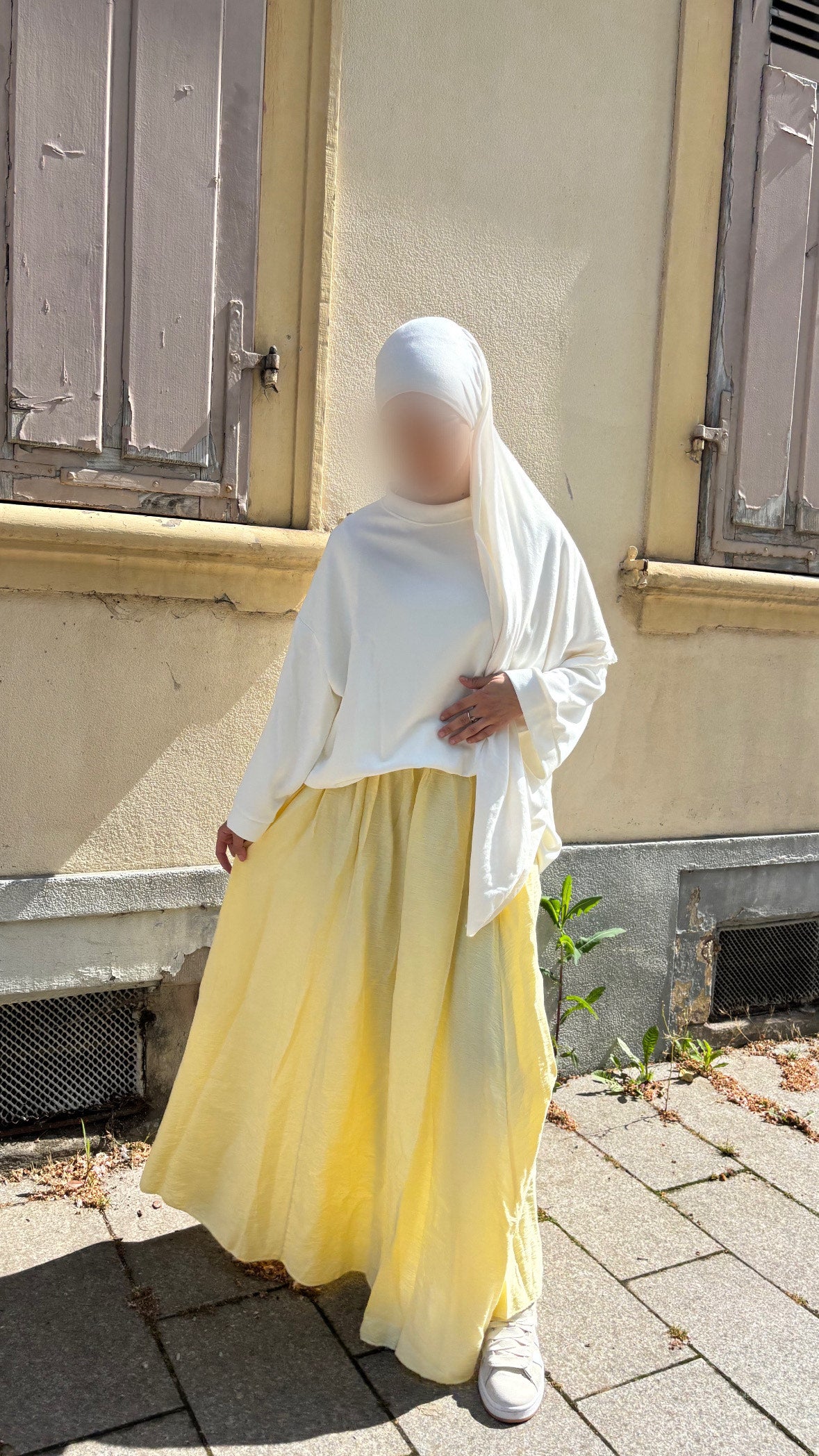 Jupe longue fluide jaune