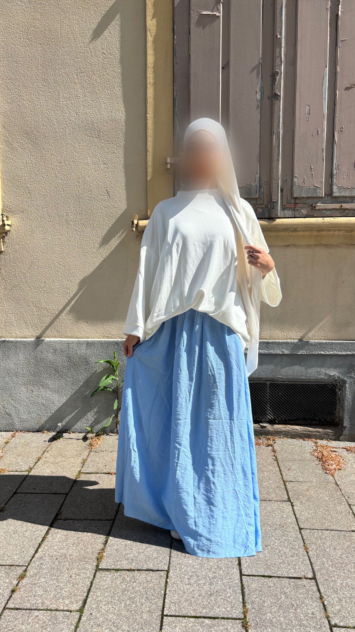 Jupe longue fluide bleu