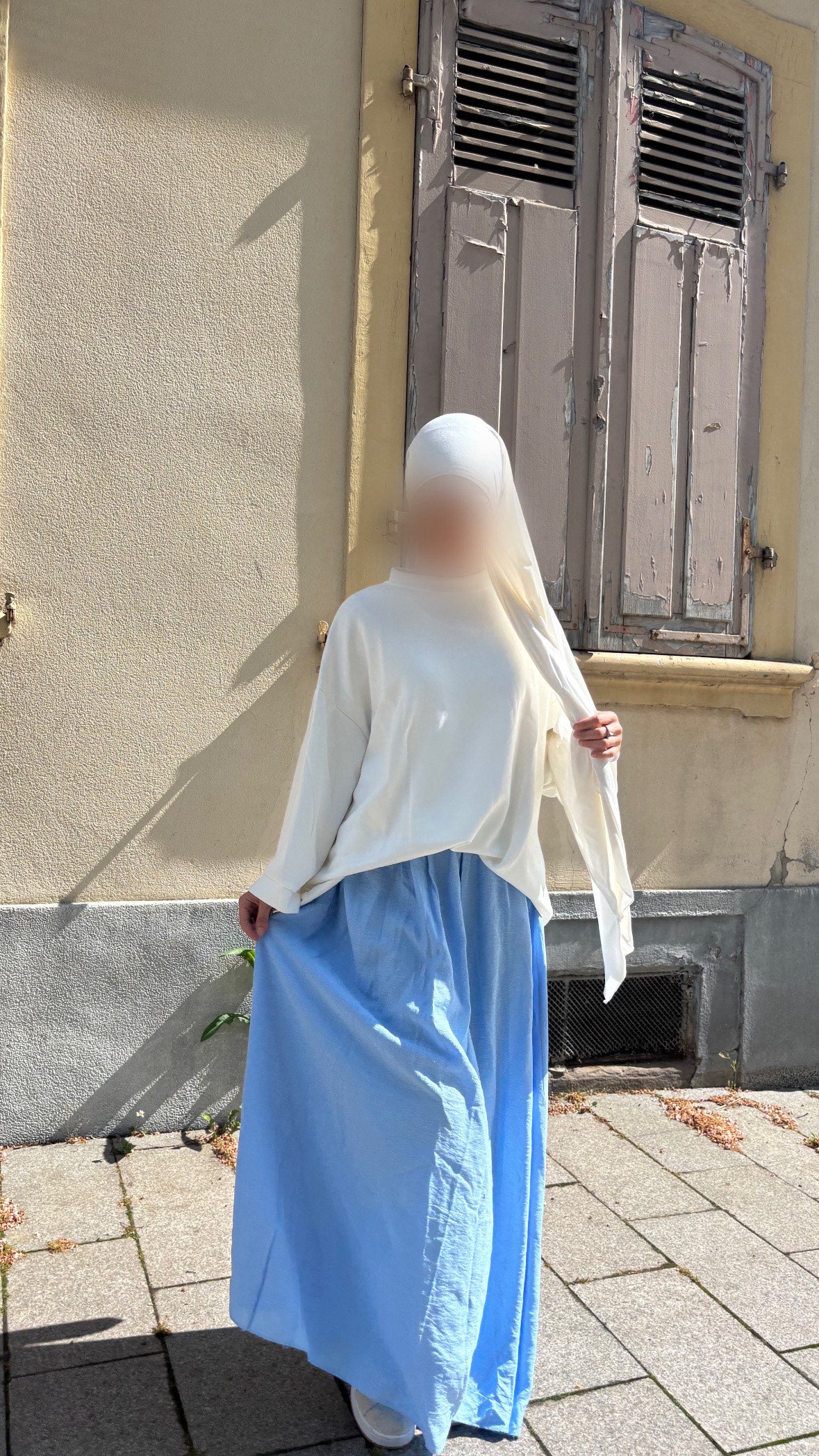 Jupe longue fluide bleu