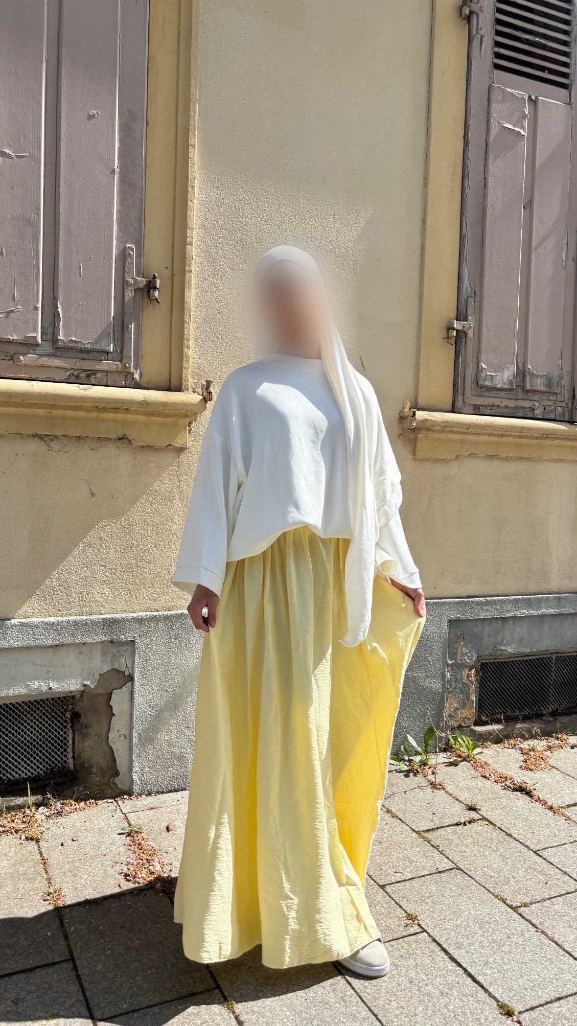 Jupe longue fluide jaune