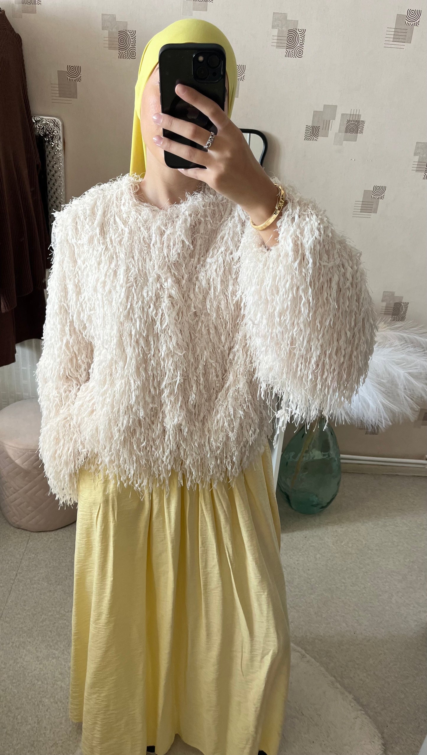 Jupe longue fluide jaune