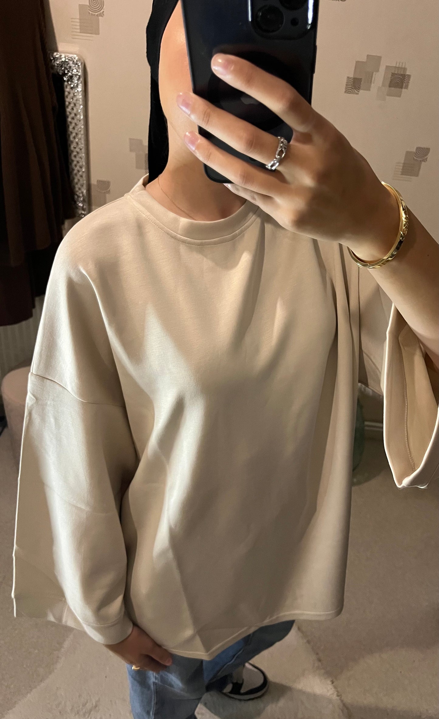T-shirt oversize beige