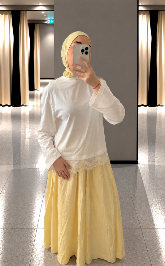 JUPE LONGUE FLUIDE JAUNE