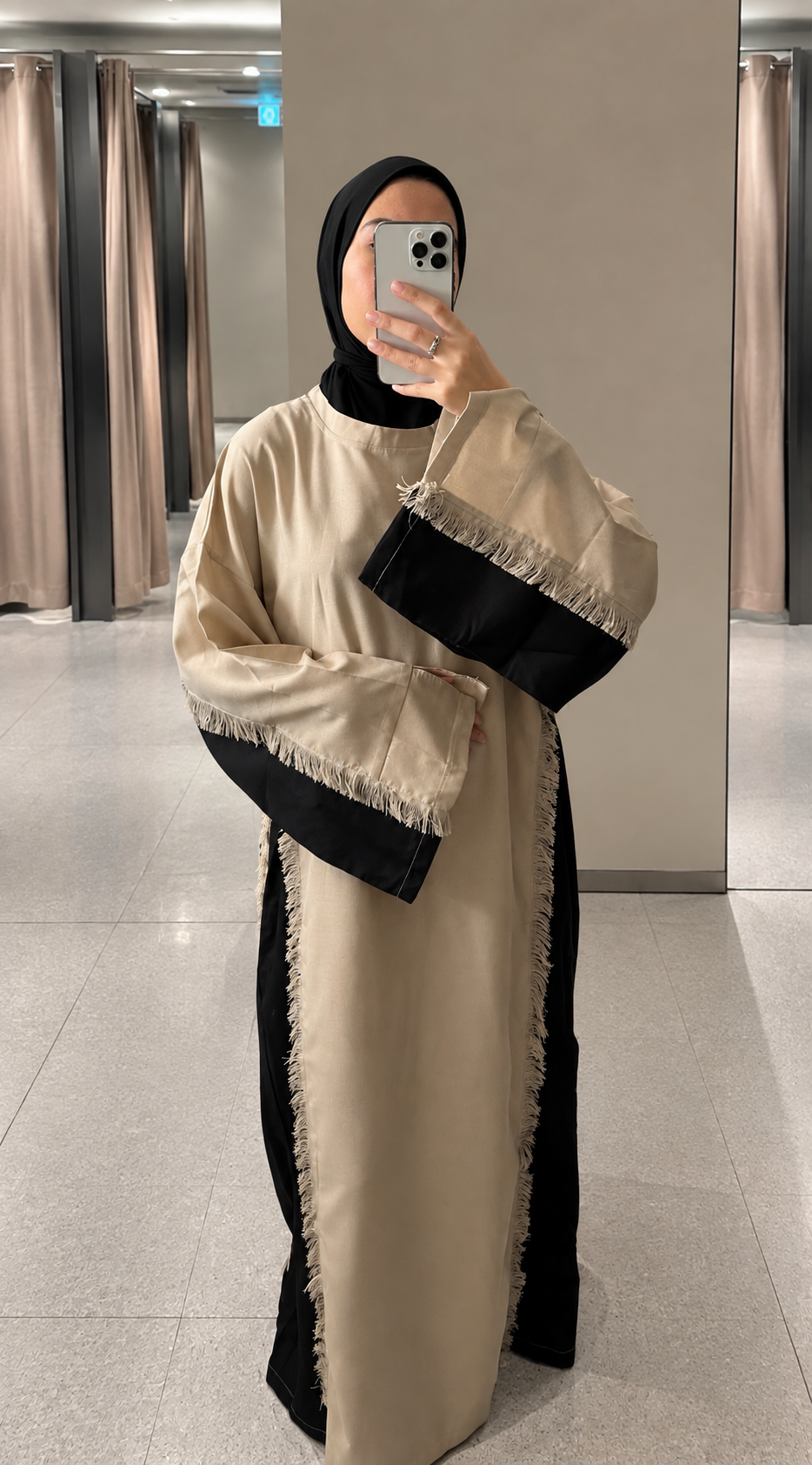 ABAYA BICOLORE FRANGES