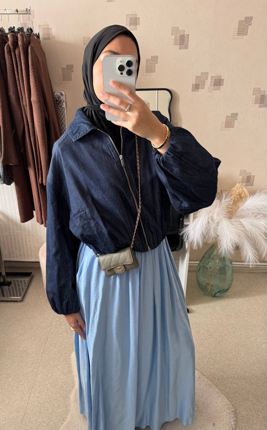 Jupe longue fluide bleu