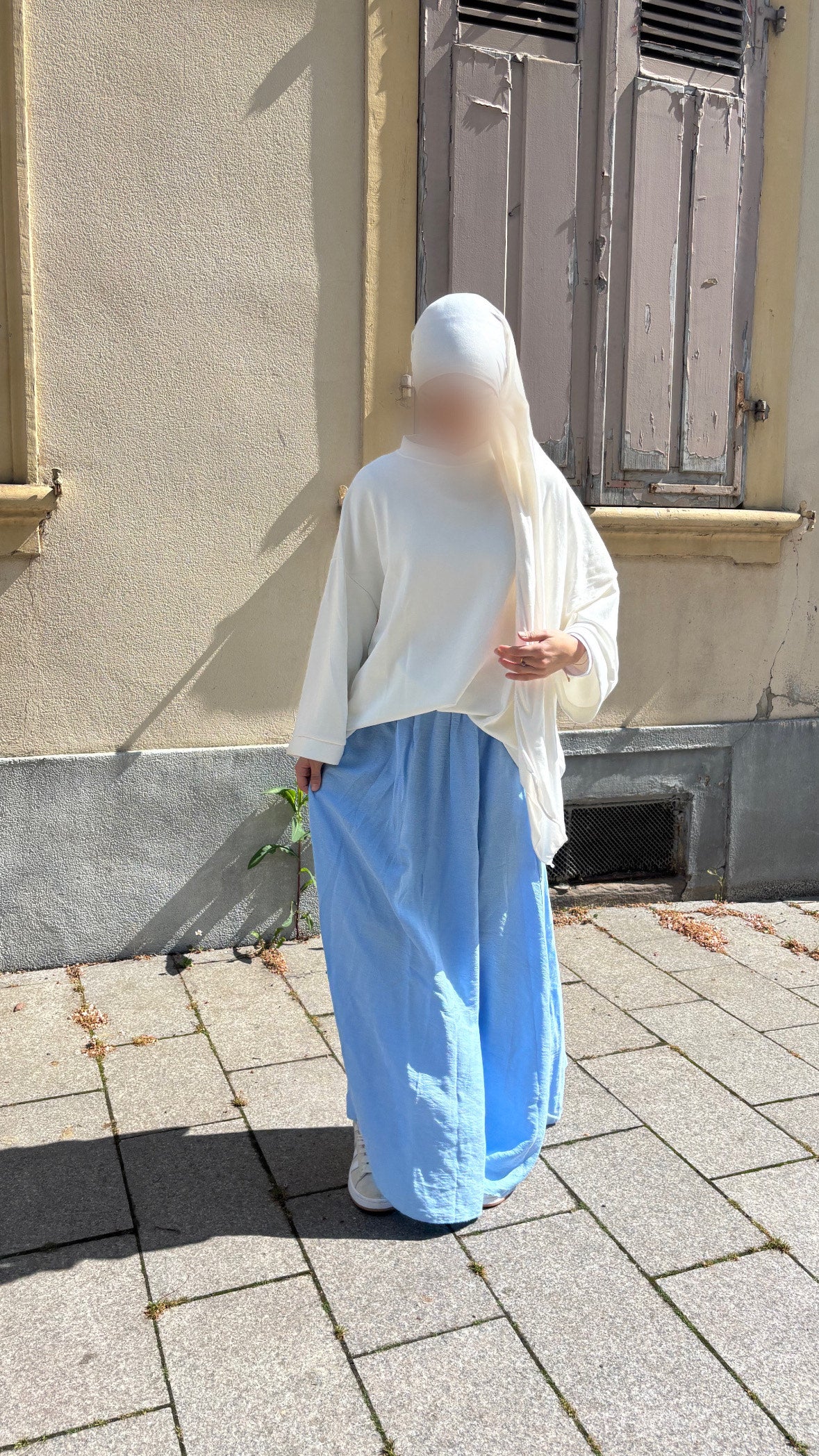 Jupe longue fluide bleu