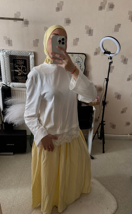JUPE LONGUE FLUIDE JAUNE