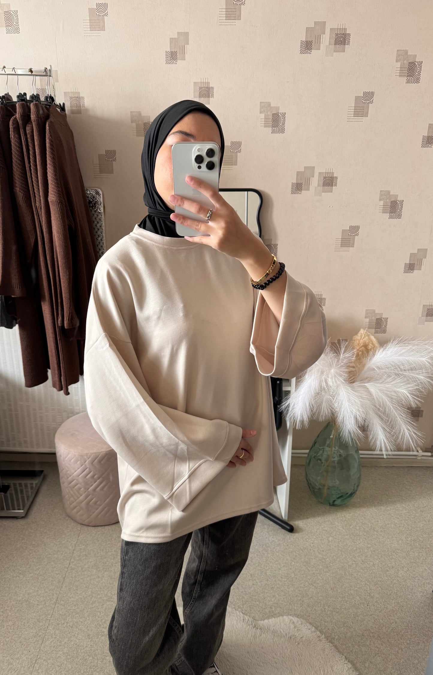 T-shirt oversize beige