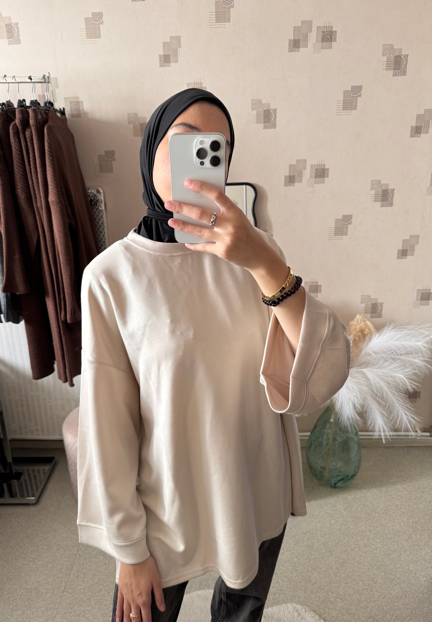 T-shirt oversize beige