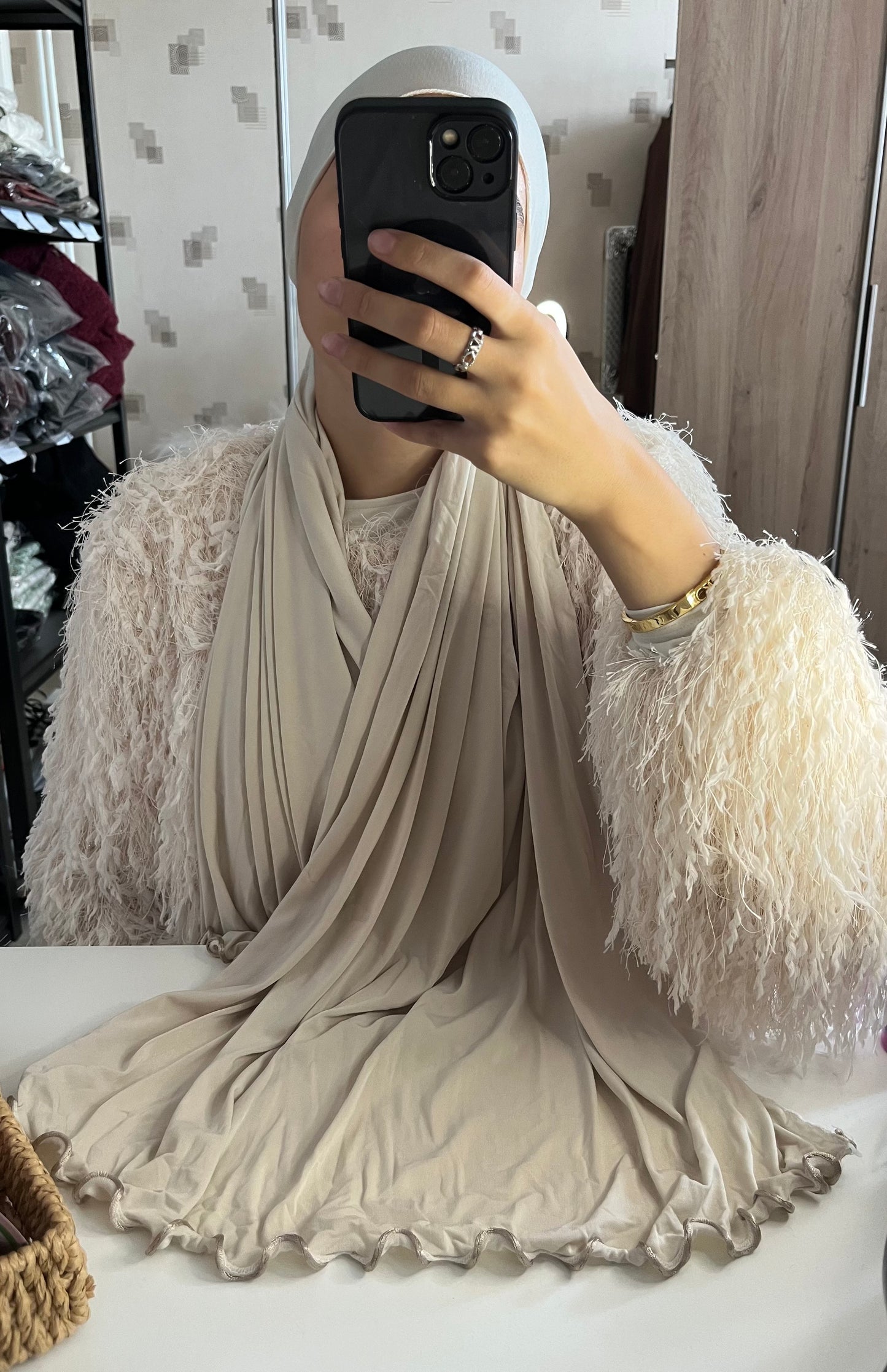 Voile jersey premium à froufrou