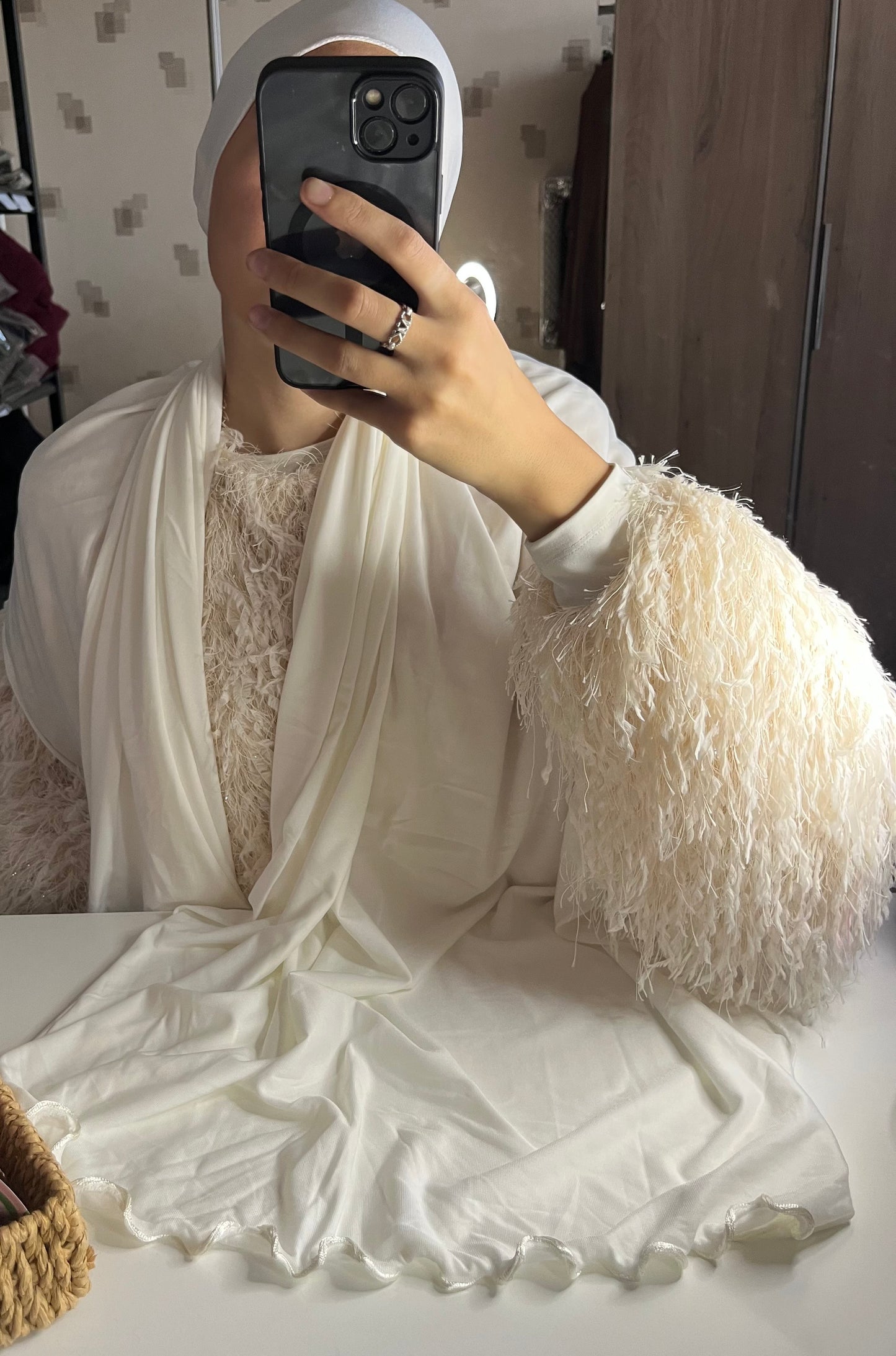 Voile jersey premium à froufrou