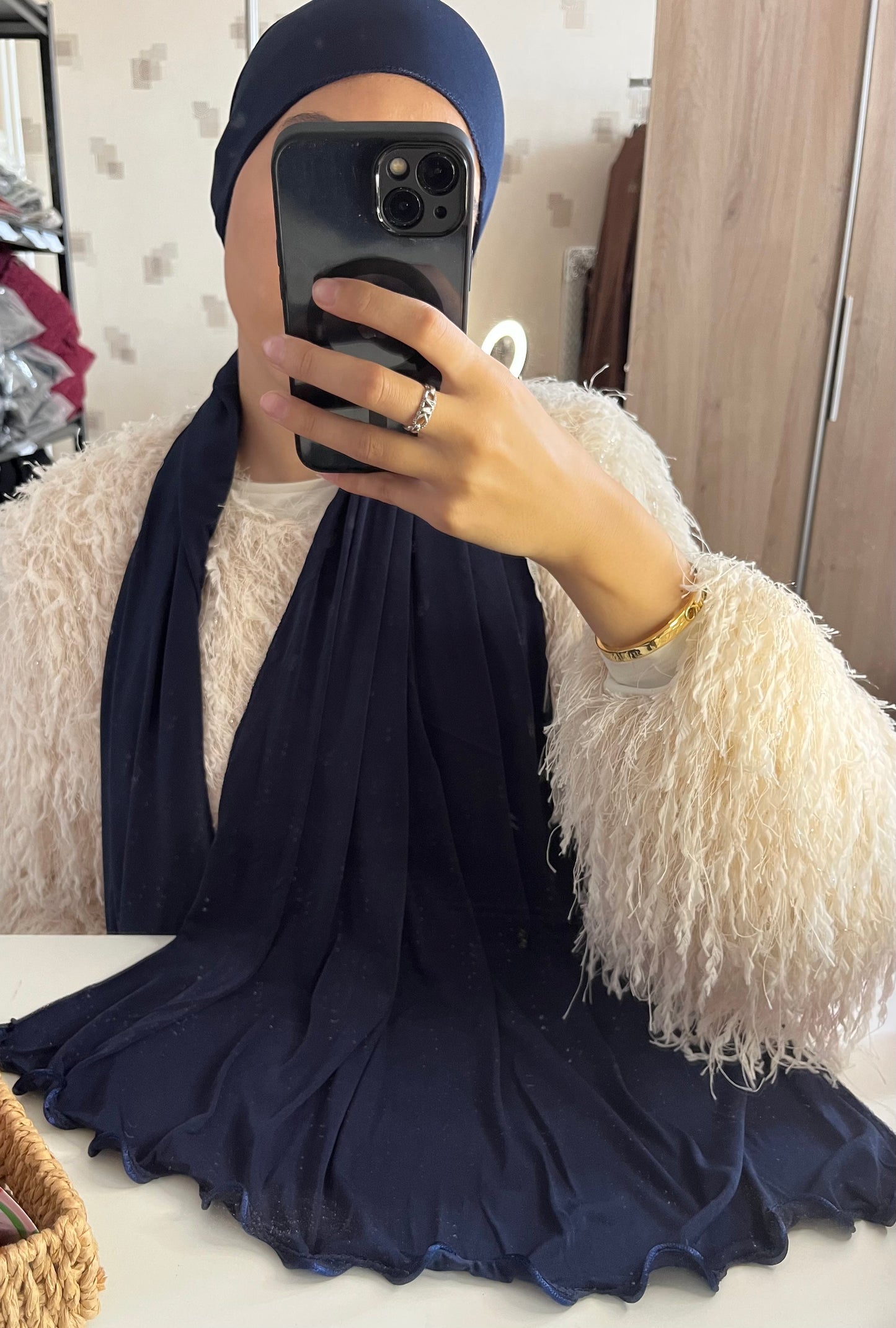 Voile jersey premium à froufrou