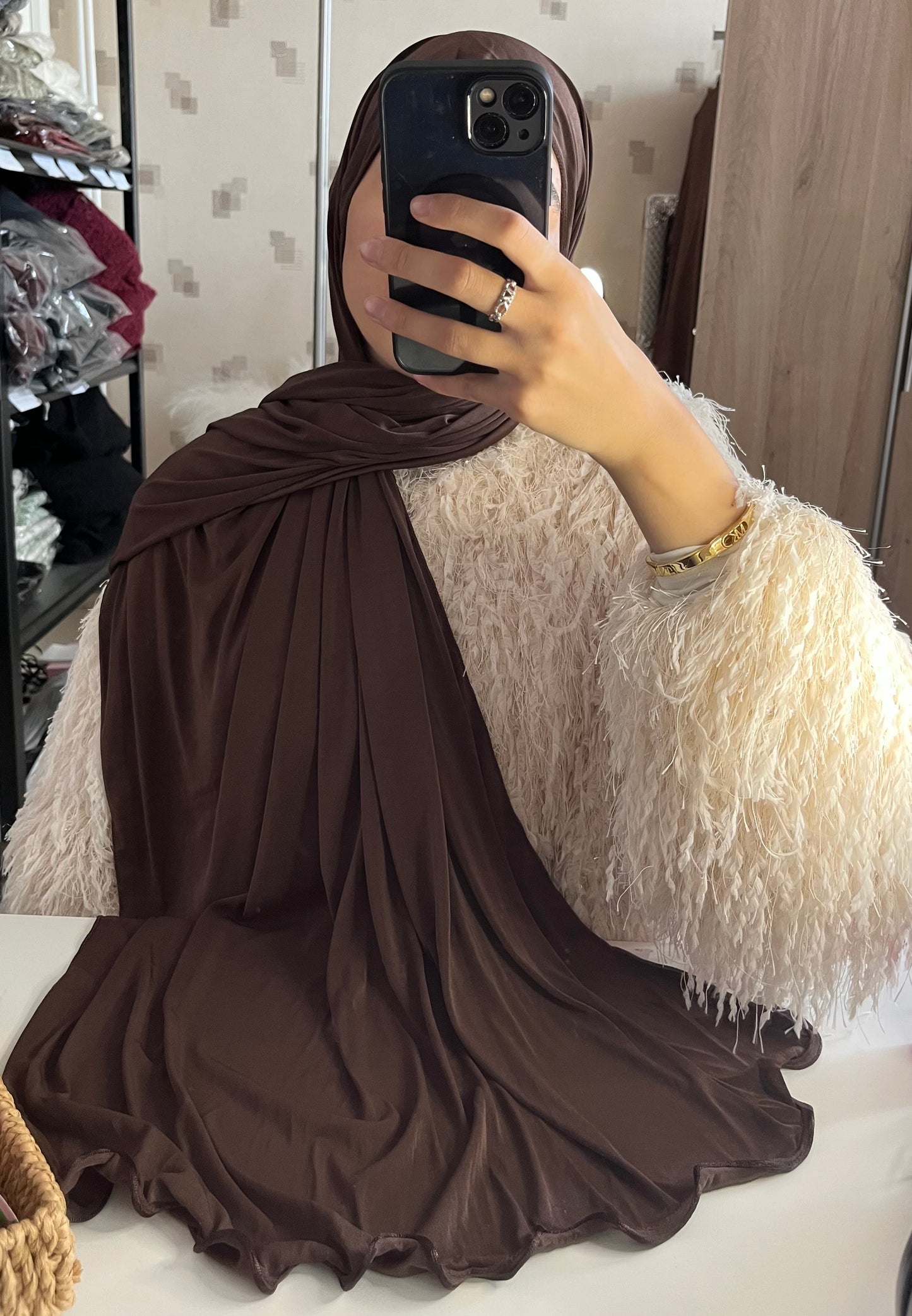 Voile jersey premium à froufrou