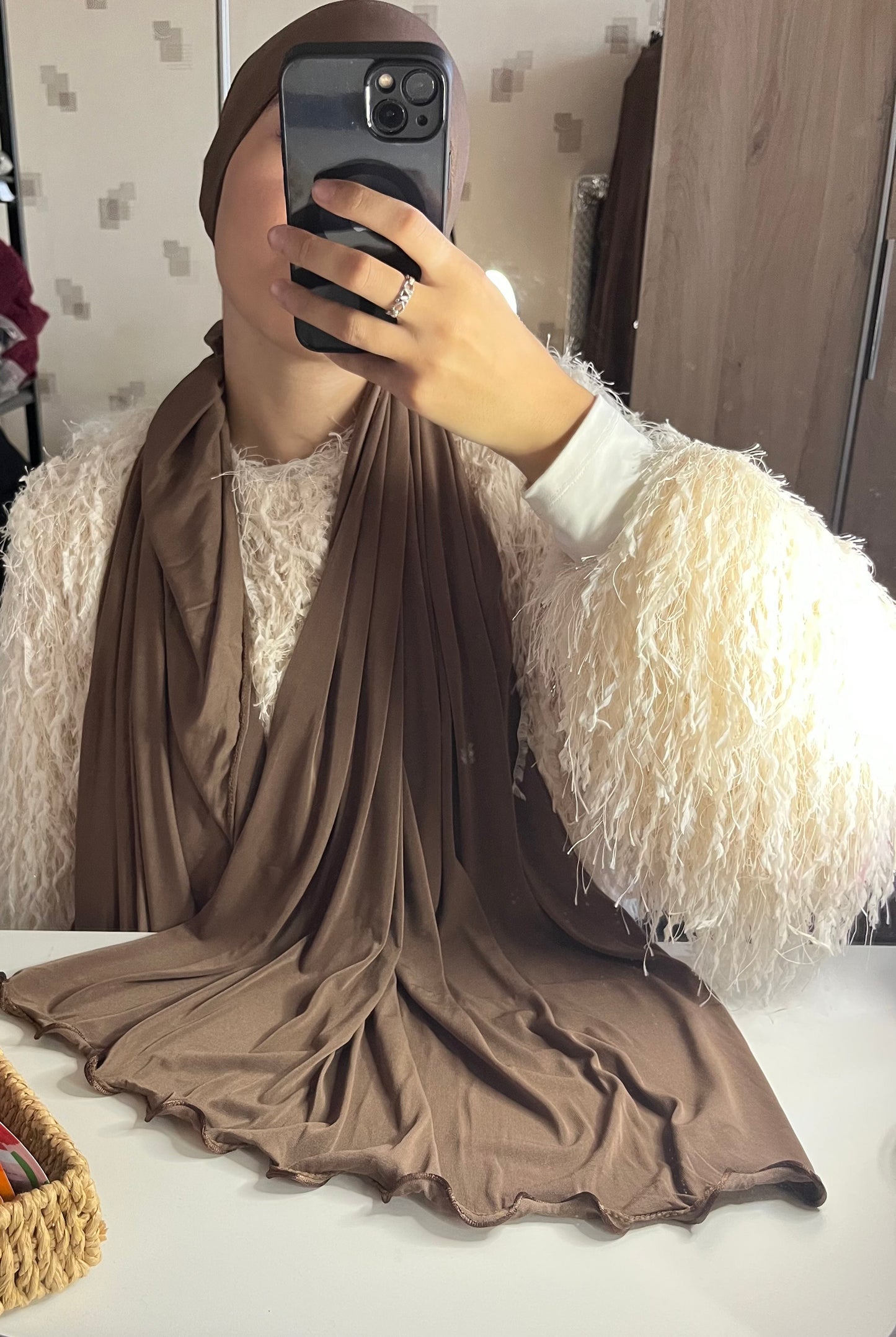Voile jersey premium à froufrou