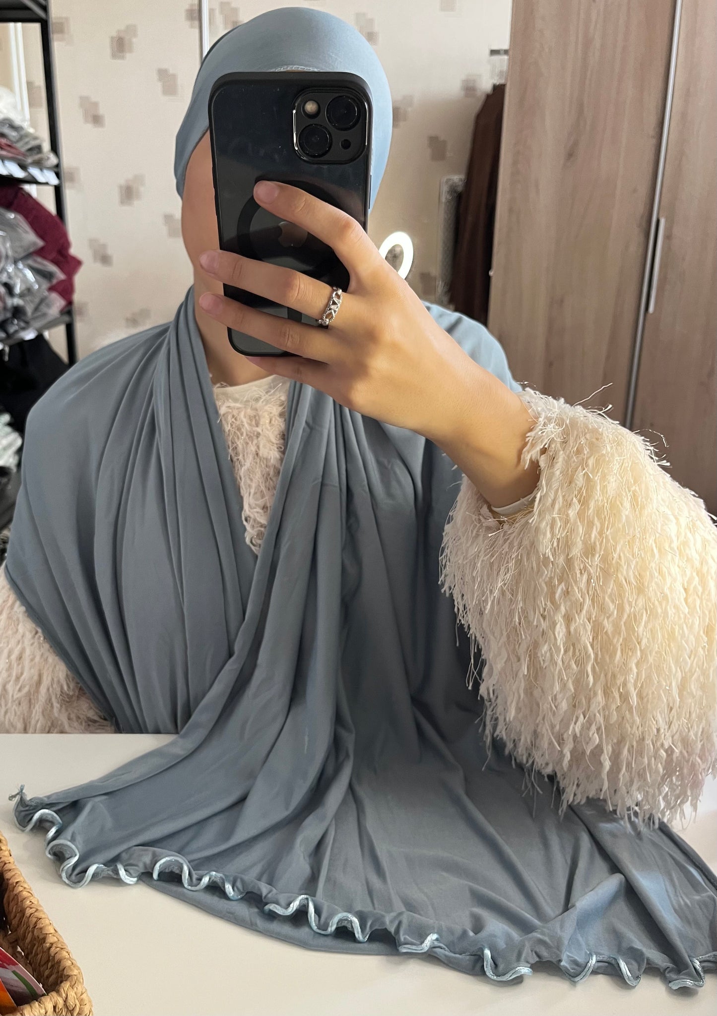 Voile jersey premium à froufrou