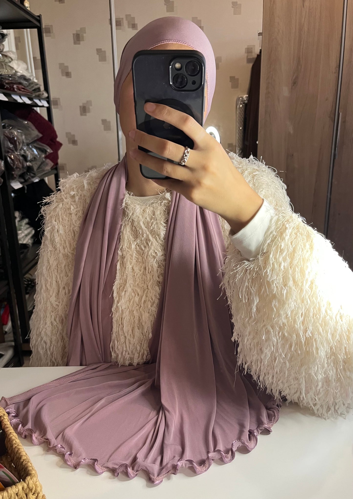 Voile jersey premium à froufrou