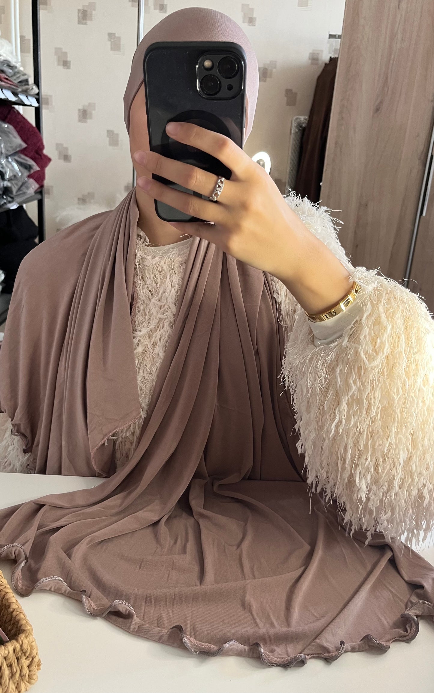 Voile jersey premium à froufrou