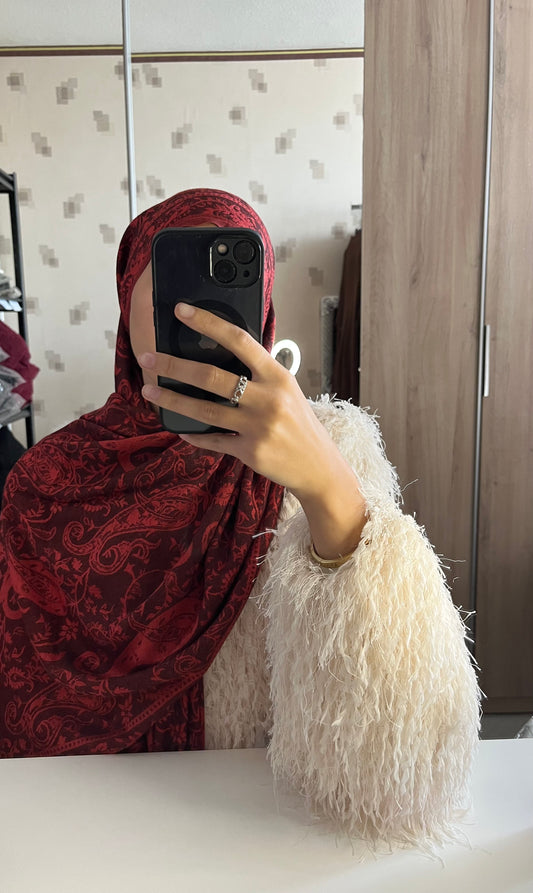 Voile pashmina rouge